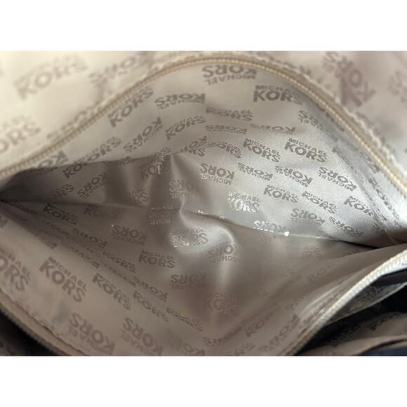 Michael Kors Navy Pebbled Leather Foldover Shoulder Bag #64440 - Picture 12 of 15